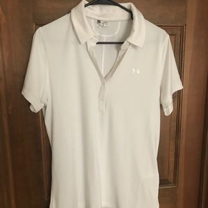 Under Armour white polo top